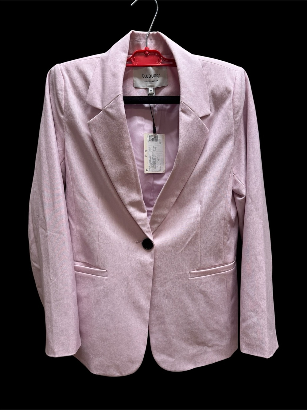 b. young Women's Pastel Pink Single-Button Blazer